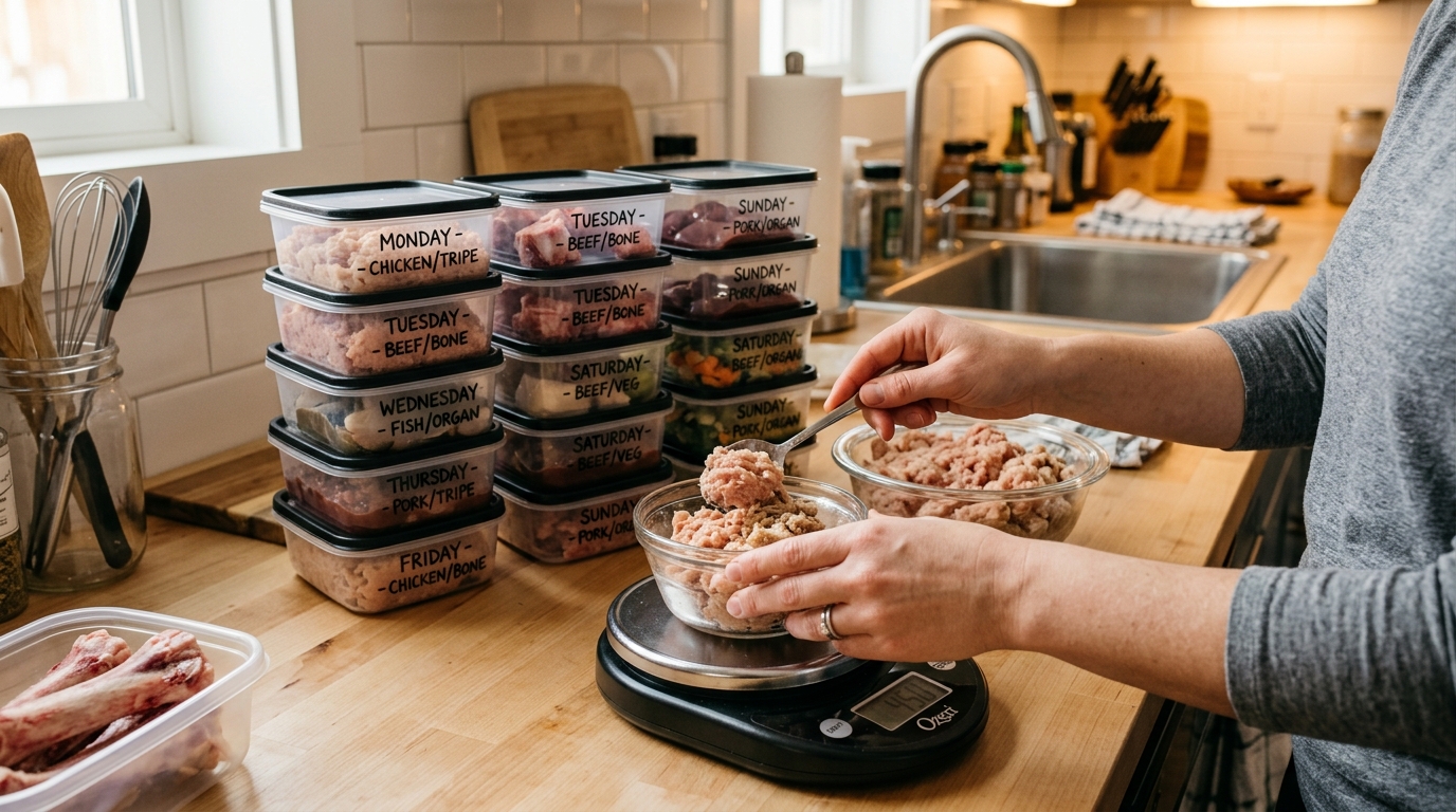Raw dog food meal prep on a budget UK
